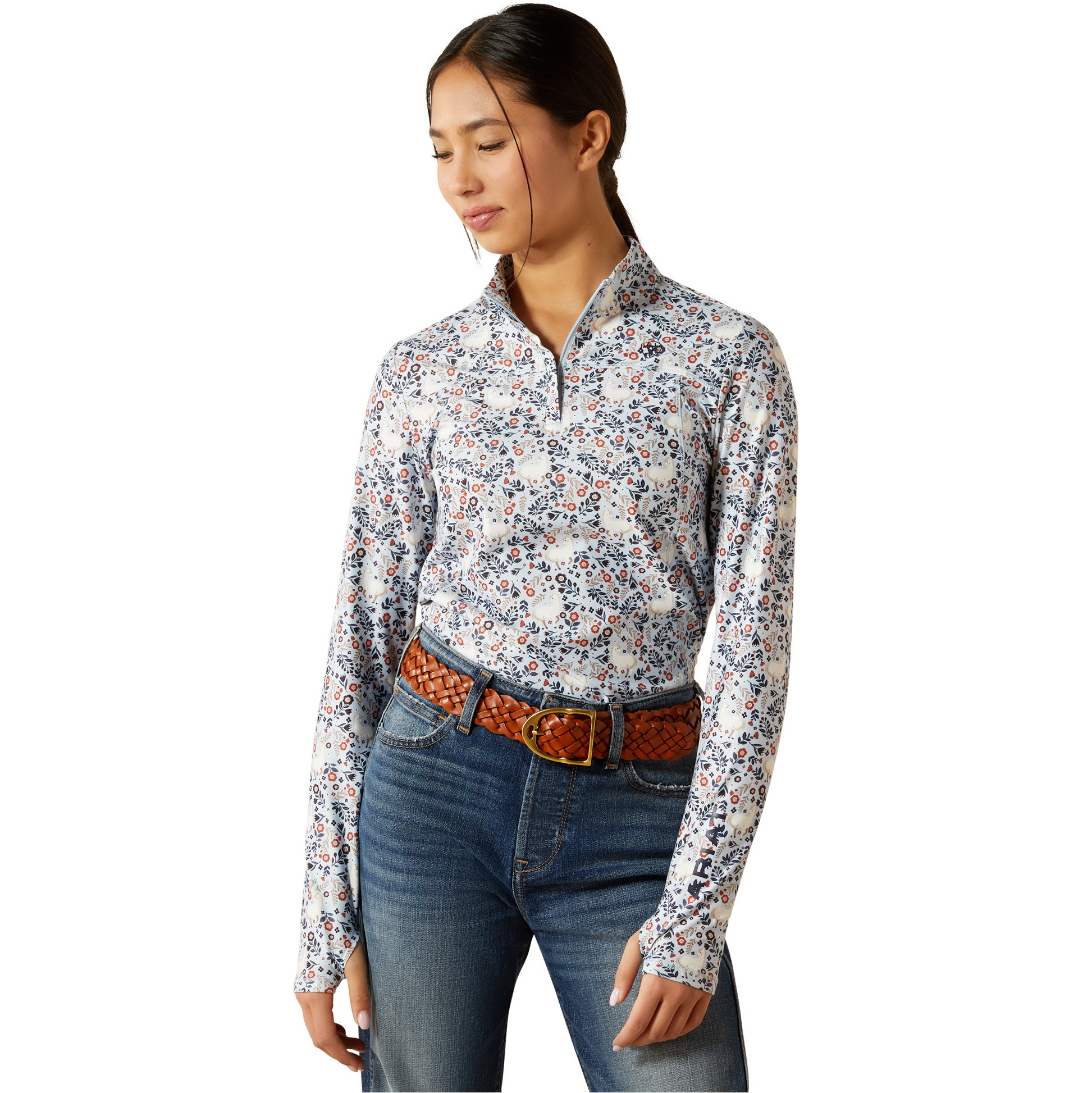 2025 Ariat Junior Lowell 3.0 1/4 Zip Baselayer 10062638 - Posey Pony Print